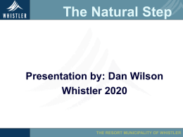 Natural Step Sustainability Principles in Whistler