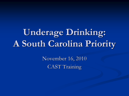Underage Drinking: A South Carolina Priority