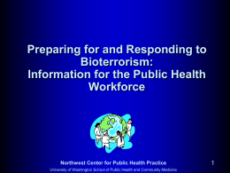 Diseases of Bioterrorist Potential For Epidemiologists
