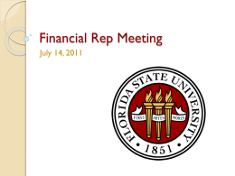 Financial Rep Meeting - Florida State University