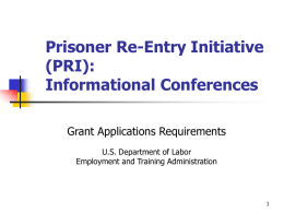 Prisoner Re-Entry Initiative Technical Skills Training