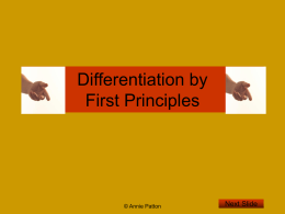 Differentiation by First Principles