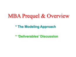 MBA Prequel & Overview - University of Mississippi