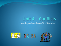Unit 4 – Conflicts - Physical education
