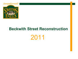 Beckwith St. Reconstruction Presentation