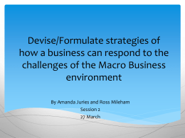 Devise/Formulate strategies of how a business can respond