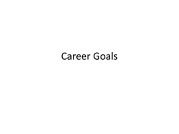 Career Goals - University of Toronto