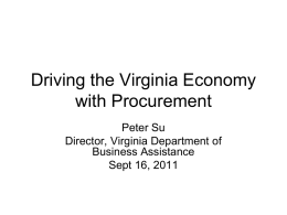 Driving the Virginia Economy with Procurement
