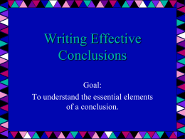 Writing Effective Endings