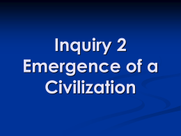 Inquiry 2 Emergence of a Civilization