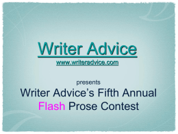 Writer Advice www.writeradvice.com