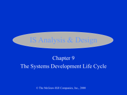 Chapter 9: Information Systems Analysis and Design