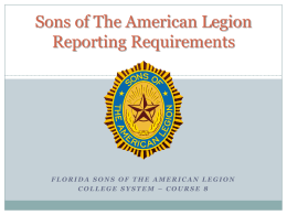 Sons of The American Legion Reporting Requirements