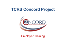 TCRS Concord Project - Local Government Corporation