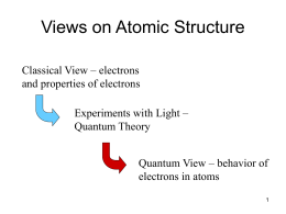 Views on Atomic Structure - North Toronto Collegiate Institute