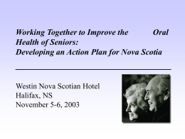 Working Together to Improve the Oral Health of Seniors