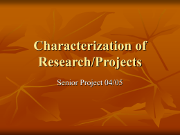 Types of Research/Projects