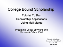 College Bound Scholarship