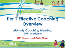 Tier 1 Effective Coaching Overview