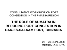 CONSULTATIVE WORKSHOP ON PORT CONGESTION IN THE …