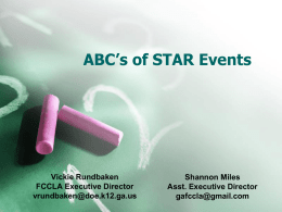 STAR Events Workshop - Georgia FCCLA Homepage