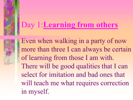 Day 1:Learning from others