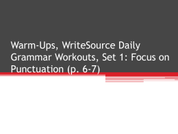 Warm-Ups, WriteSource Daily Grammar Workouts, Set 1: Focus