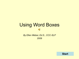 Using Word Boxes