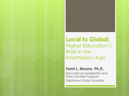 Local to Global: The Role of Higher Education in the