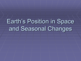 Earth’s Position in Space and seasonal changes