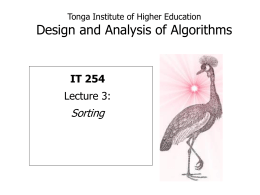 Tonga Institute of Higher Education Design and Analysis of