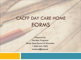 CACFP Day Care Home Forms Presentation