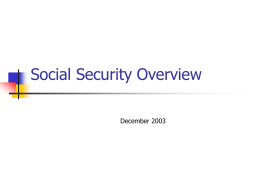 Social Security Overview