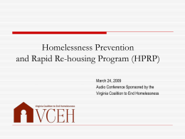 Homelessness Prevention and Rapid Re