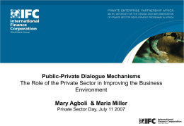 Presentation - Public Private Dialogue