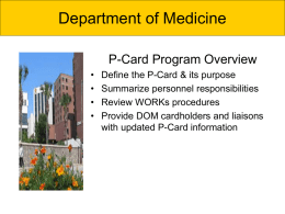 P-Card Program Overview