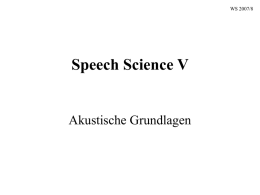 Speech Science V