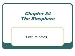Chapter 34 The Biosphere