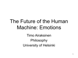 The future of the human machine: emotions