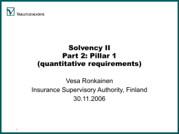 INTRODUCTION TO SOLVENCY II