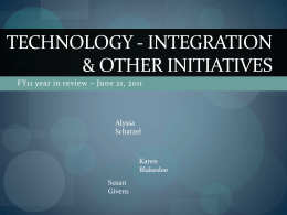 Technology - Integration & other Initiatives
