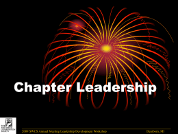 SWCS Chapter Leadership Guides