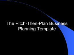 The Pitch-Then-Plan Business Planning Template