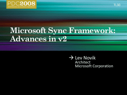 TL30: Microsoft Sync Framework: Advances in v2