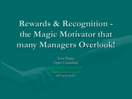 Rewards and Recognition - Human resource management