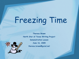 Freezing Time - UNT's College of Education