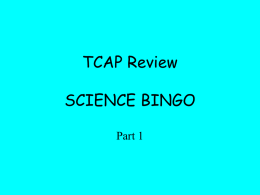TCAP Review SCIENCE BINGO