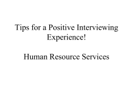 Tips for Positive Interview