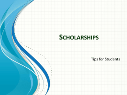 Scholarships Tips