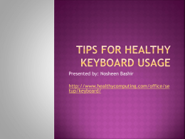 Tips for Healthy Keyboard Usage